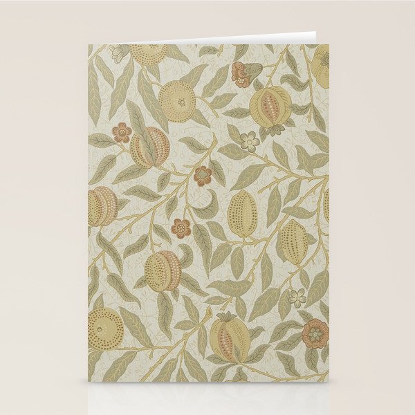 William Morris Vintage Fruit Parchment Bayleaf Pattern Stationery Card Gallery Image 1