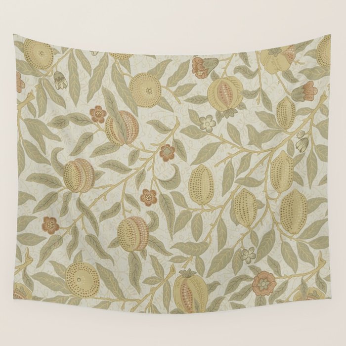 William Morris Vintage Fruit Parchment Bayleaf Pattern Wall Tapestry Gallery Image 4