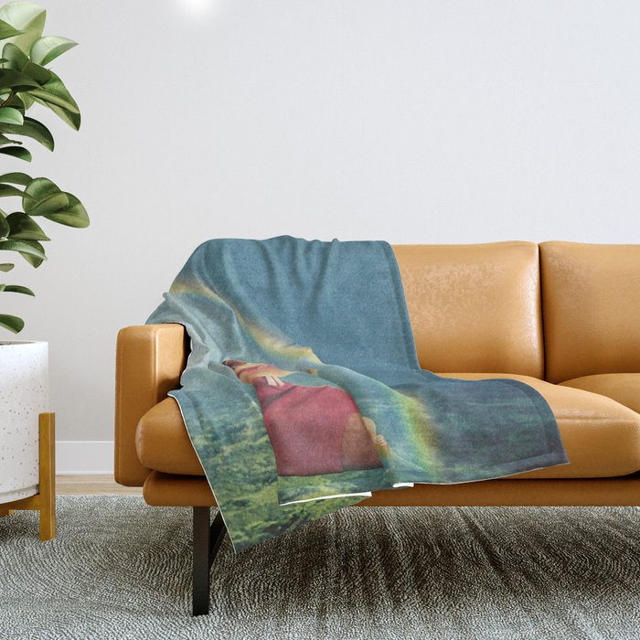 High maintenance - Rainbow trip Throw Blanket Gallery Image 1