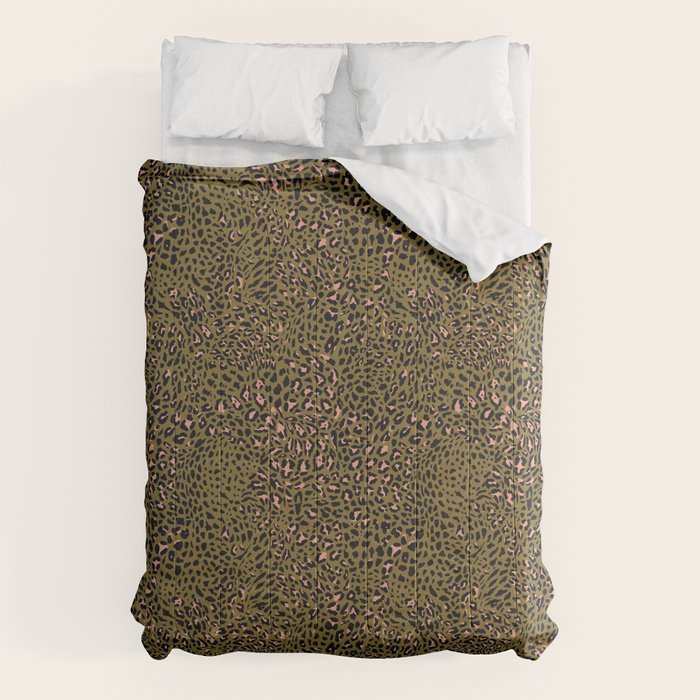 Leopard Spots Olive Comforter Gallery Image 1