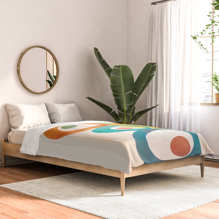 Mid-Century Modern Abstract Art 02 Comforter Gallery Image 2