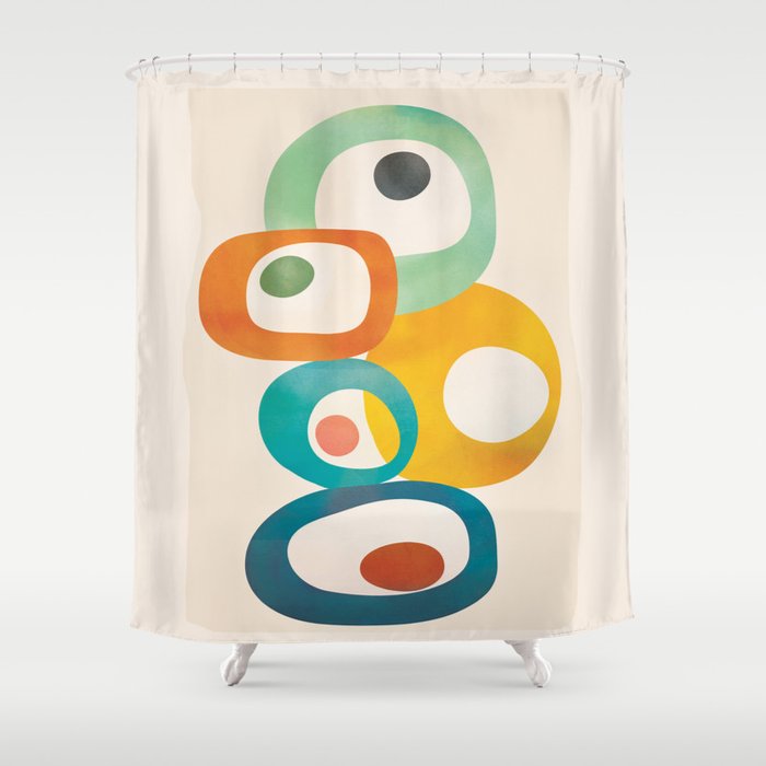 Mid-Century Modern Abstract Art 02 Shower Curtain Gallery Image 1