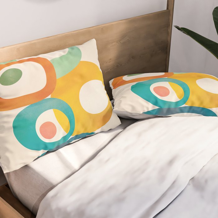 Mid-Century Modern Abstract Art 02 Pillow Sham Gallery Image 2