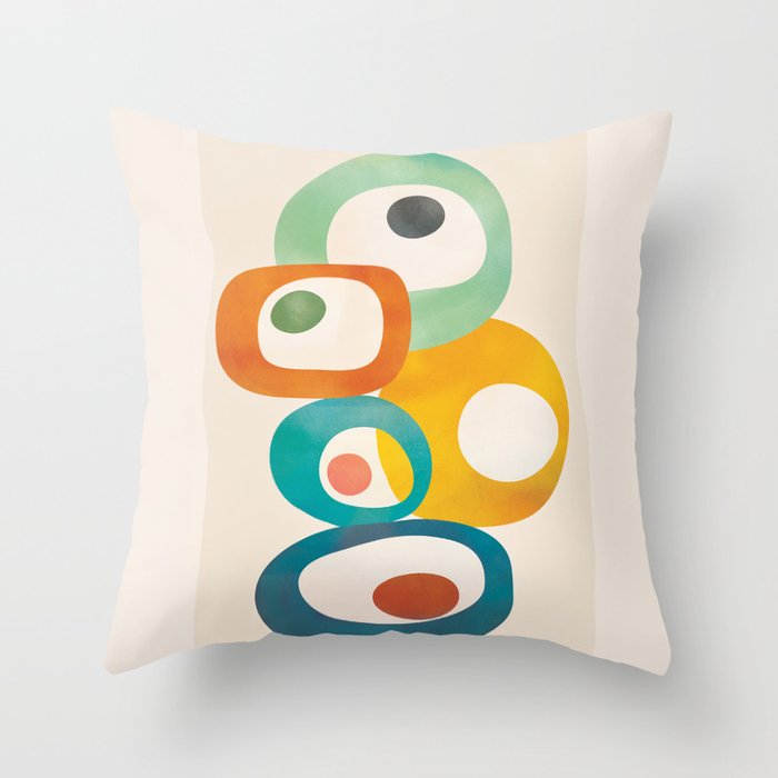 Mid-Century Modern Abstract Art 02 Throw Pillow Gallery Image 1