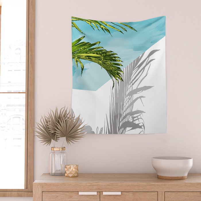 Palms In My Tropical Backyard Wall Tapestry Gallery Image 2