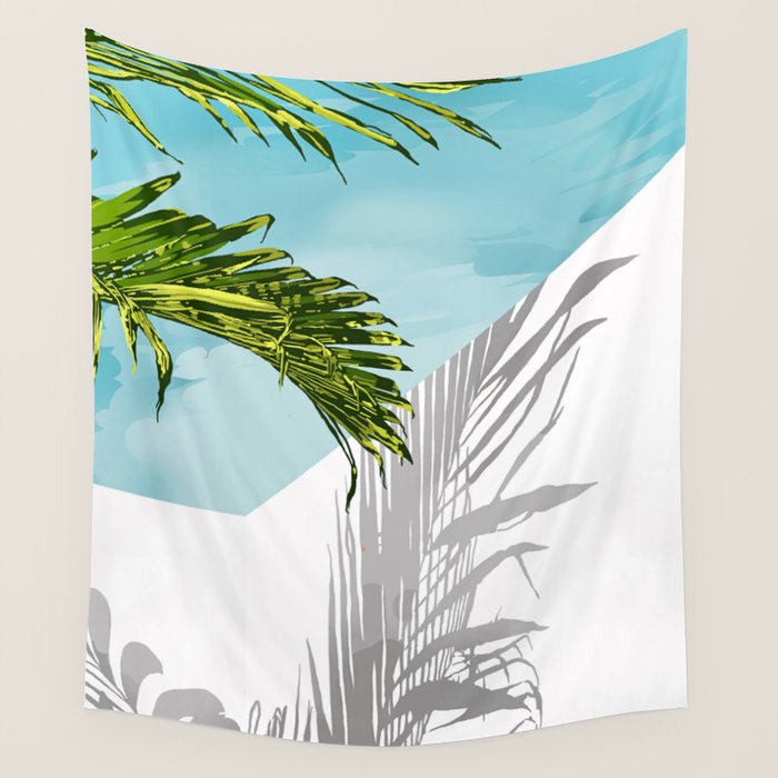 Palms In My Tropical Backyard Wall Tapestry Gallery Image 4