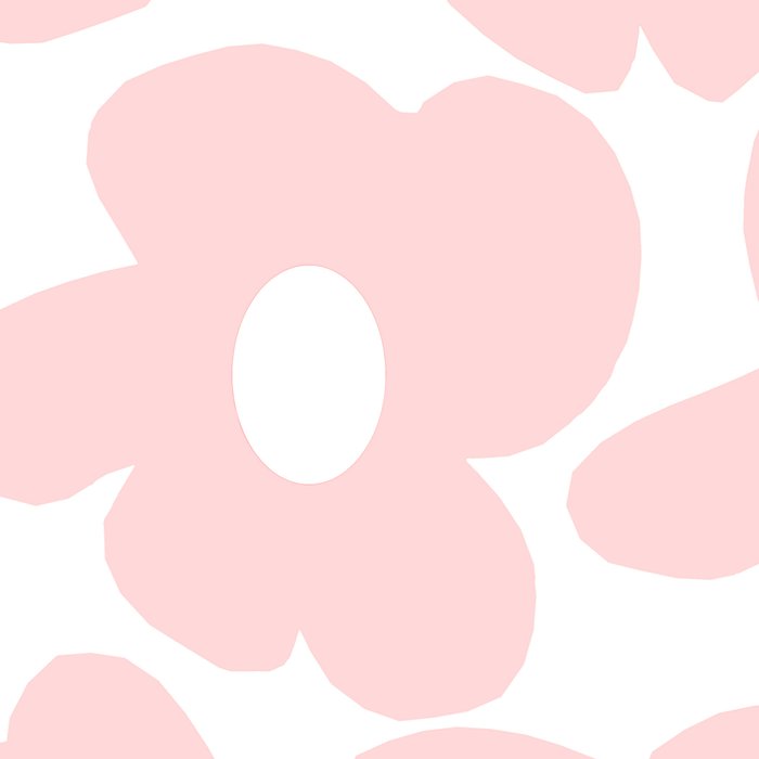 Large Baby Pink Retro Flowers on White Background #decor #society6 #buyart Coffee Mug Gallery Image 2