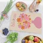 Bloom Retro Flowers in Vase Pink Orange Yellow Cutting Board Gallery Image 2