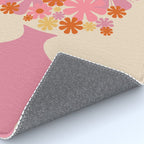 Bloom Retro Flowers in Vase Pink Orange Yellow Rug Gallery Image 4