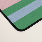 Wide and Thin Stripes Minimal Color Block Pattern in Bold Red Orange, Light Pink, Light Blue, and Green Desk Mat Gallery Image 4