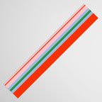 Wide and Thin Stripes Minimal Color Block Pattern in Bold Red Orange, Light Pink, Light Blue, and Green Table Runner Gallery Image 3