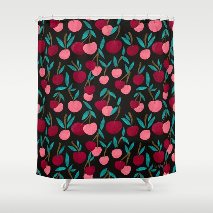 Cherry Collection - Charcoal Shower Curtain Gallery Image 1