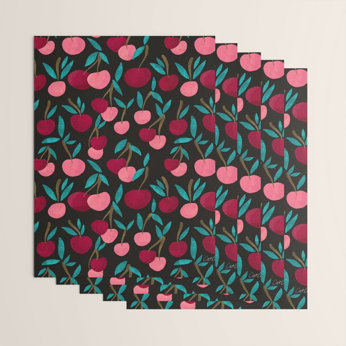 Cherry Collection - Charcoal Wrapping Paper Gallery Image 3