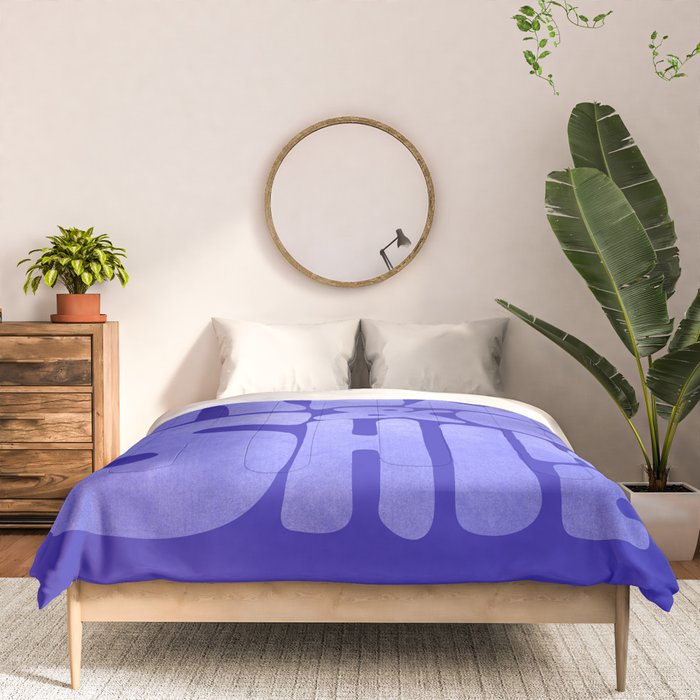 Rise and Shine - blue typography Comforter Gallery Image 3