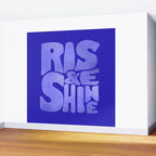 Rise and Shine - blue typography Wall Mural Gallery Image 2