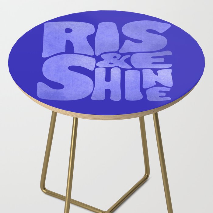 Rise and Shine - blue typography Side Table Gallery Image 2
