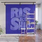Rise and Shine - blue typography Wall Mural Gallery Image 1