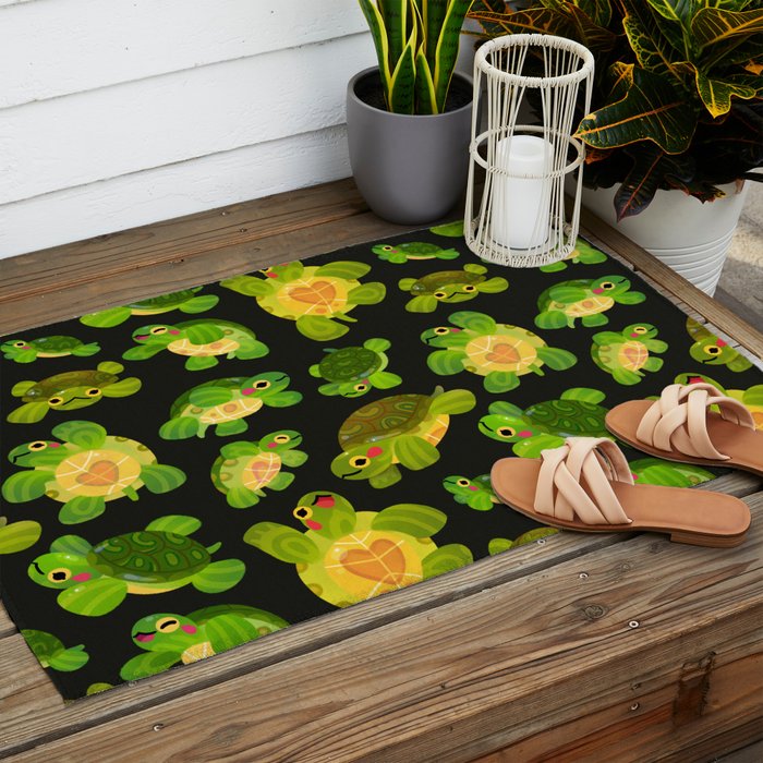 Red-eared slider (dark) Outdoor Rug Gallery Image 2