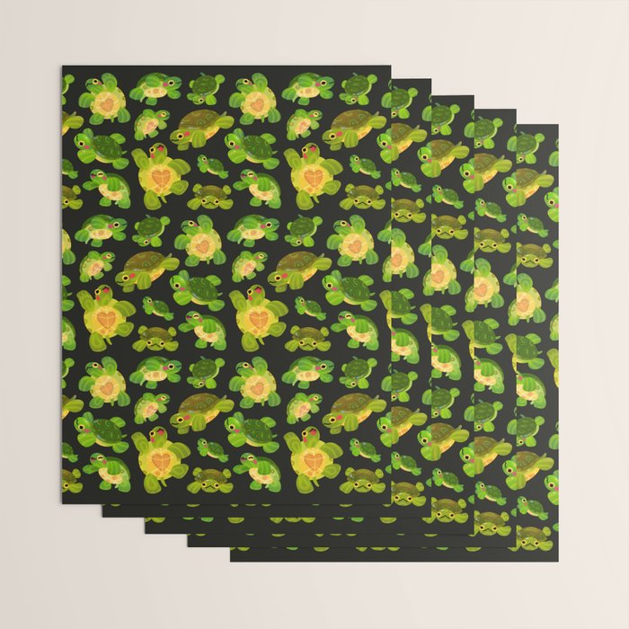 Red-eared slider (dark) Wrapping Paper Gallery Image 3