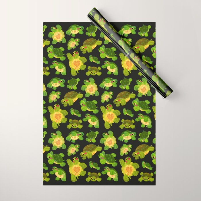 Red-eared slider (dark) Wrapping Paper Gallery Image 1