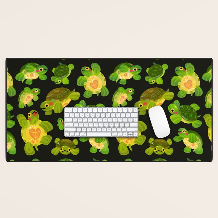 Red-eared slider (dark) Desk Mat Gallery Image 1
