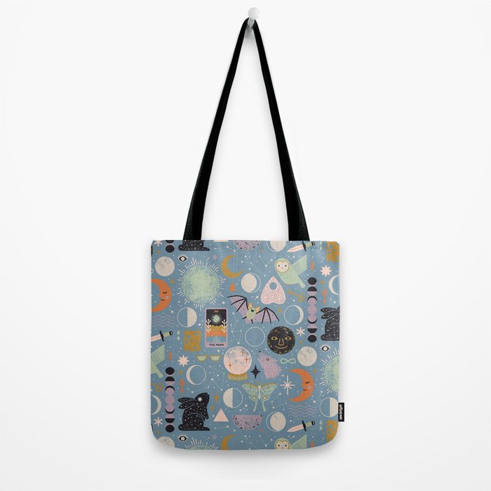 Lunar Pattern: Blue Moon Tote Bag Gallery Image 2