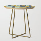 Cosmopolitan Mid Century Modern Geometric Pattern Mint Mustard Blue Side Table Gallery Image 1