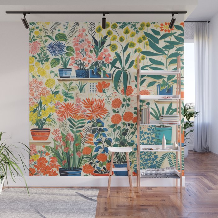 Colourful Flower Nursery Wall Mural Gallery Image 1