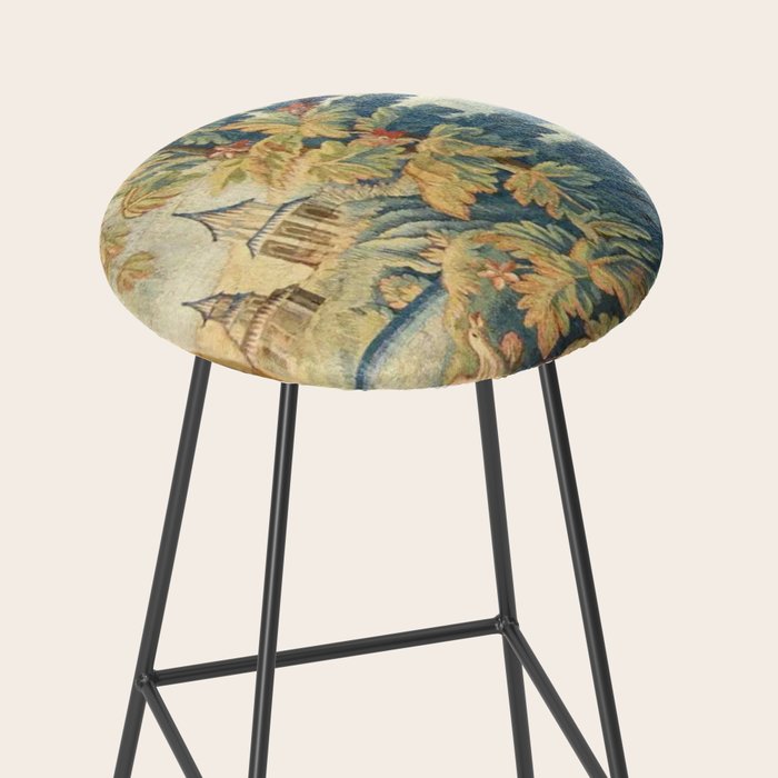 Antique 18th Century French Aubusson Chinoiserie Pagoda Tapestry Stool Gallery Image 2
