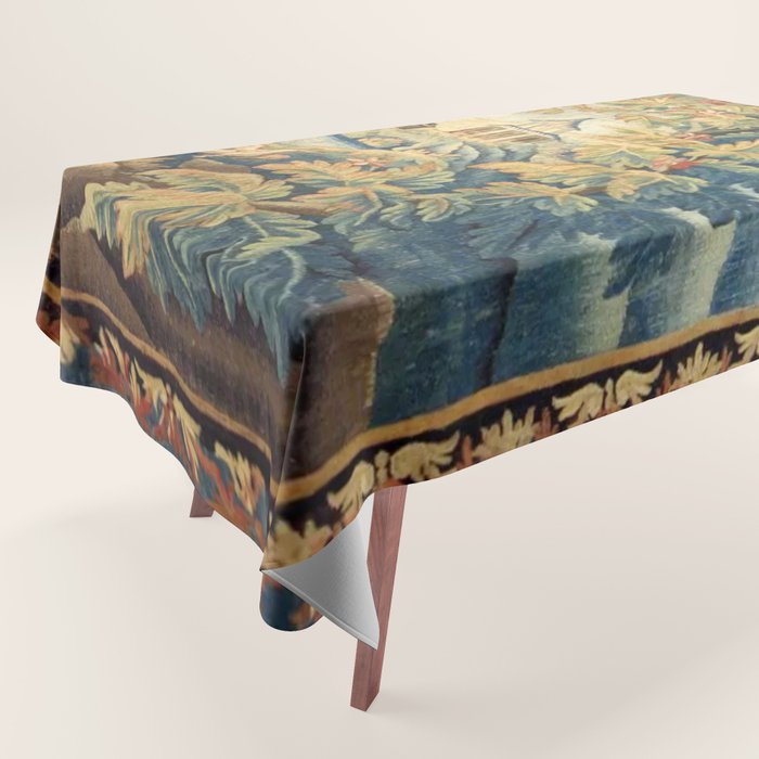 Antique 18th Century French Aubusson Chinoiserie Pagoda Tapestry Tablecloth Gallery Image 1