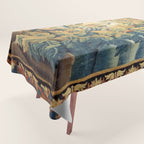 Antique 18th Century French Aubusson Chinoiserie Pagoda Tapestry Tablecloth Gallery Image 1