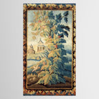 Antique 18th Century French Aubusson Chinoiserie Pagoda Tapestry Tablecloth Gallery Image 2