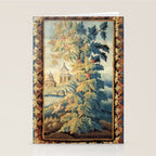 Antique 18th Century French Aubusson Chinoiserie Pagoda Tapestry Stationery Card Gallery Image 2