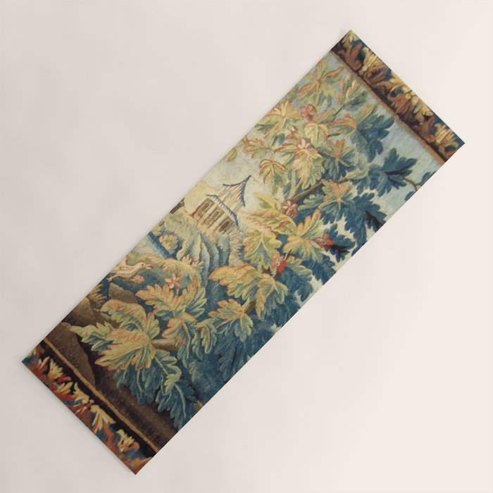 Antique 18th Century French Aubusson Chinoiserie Pagoda Tapestry Yoga Mat Gallery Image 1