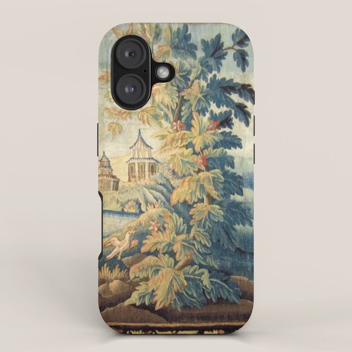 Antique 18th Century French Aubusson Chinoiserie Pagoda Tapestry iPhone Case Gallery Image 1