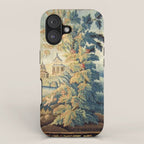 Antique 18th Century French Aubusson Chinoiserie Pagoda Tapestry iPhone Case Gallery Image 1