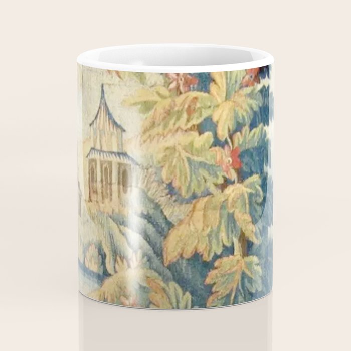 Antique 18th Century French Aubusson Chinoiserie Pagoda Tapestry Coffee Mug Gallery Image 4