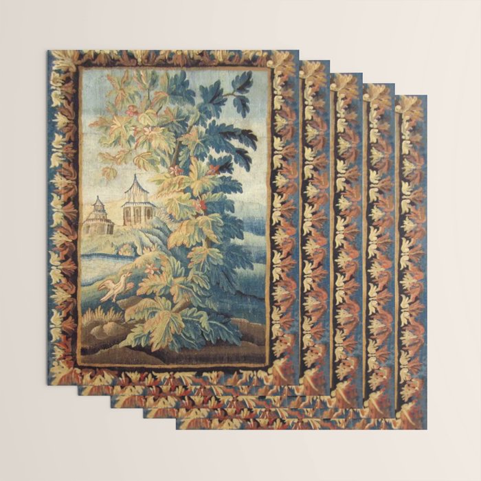 Antique 18th Century French Aubusson Chinoiserie Pagoda Tapestry Wrapping Paper Gallery Image 3