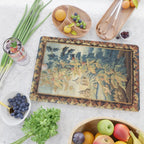 Antique 18th Century French Aubusson Chinoiserie Pagoda Tapestry Cutting Board Gallery Image 2
