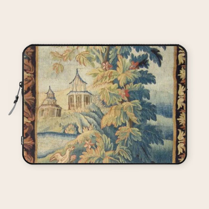Antique 18th Century French Aubusson Chinoiserie Pagoda Tapestry Laptop Sleeve Gallery Image 1