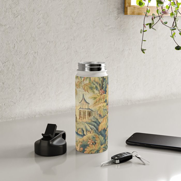 Antique 18th Century French Aubusson Chinoiserie Pagoda Tapestry Water Bottle Gallery Image 4