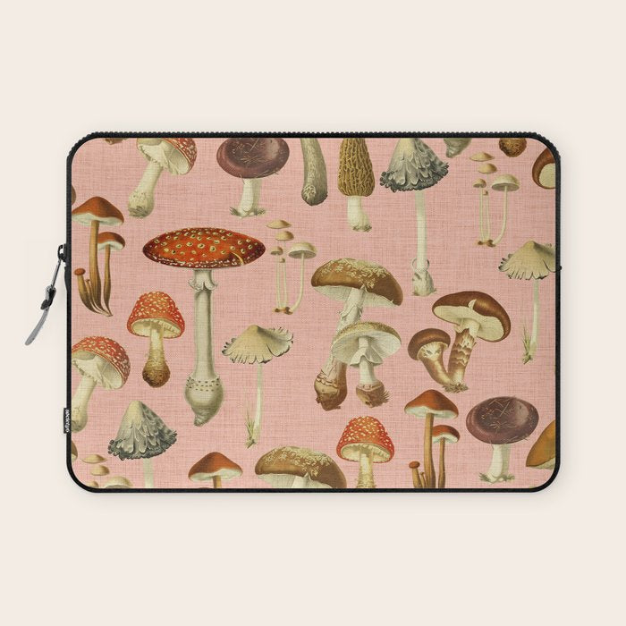 Mushrooms pink Laptop Sleeve Gallery Image 1