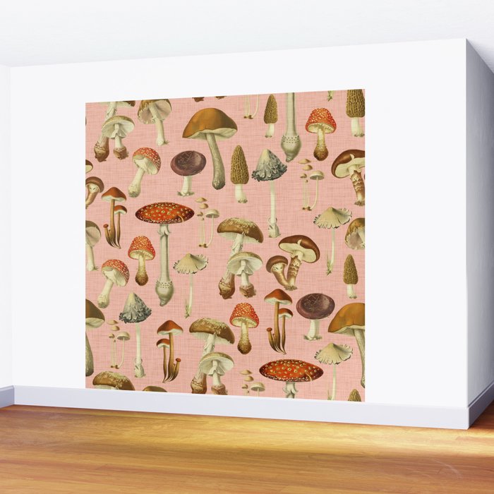 Mushrooms pink Wall Mural Gallery Image 2