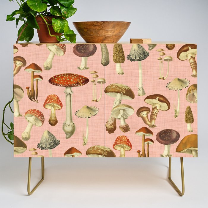 Mushrooms pink Credenza Gallery Image 1