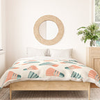 Orange and teal vintage badminton shuttlecocks Duvet Cover Gallery Image 3