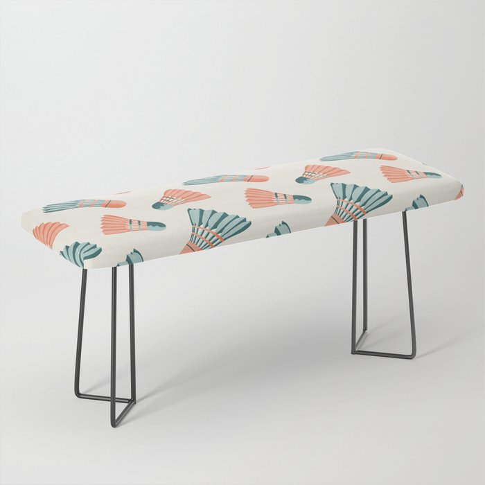 Orange and teal vintage badminton shuttlecocks Bench Gallery Image 1
