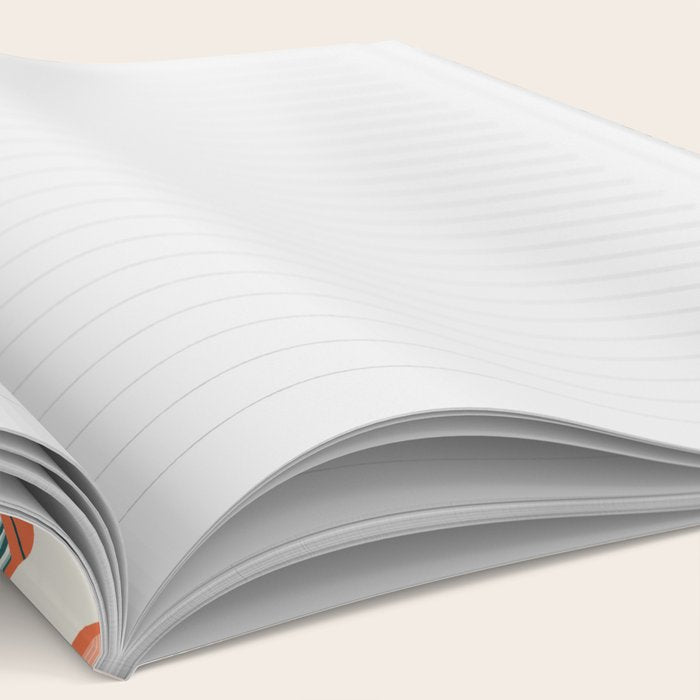 Orange and teal vintage badminton shuttlecocks Notebook Gallery Image 2