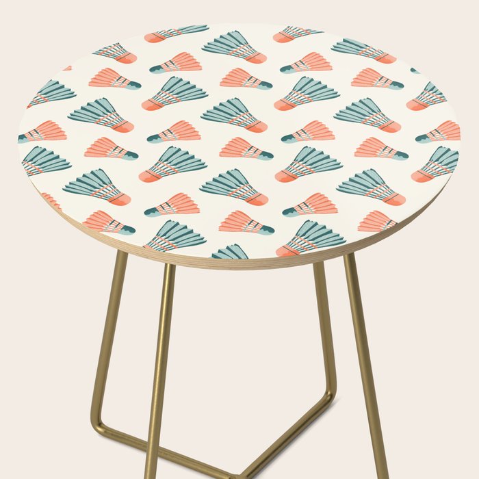 Orange and teal vintage badminton shuttlecocks Side Table Gallery Image 2