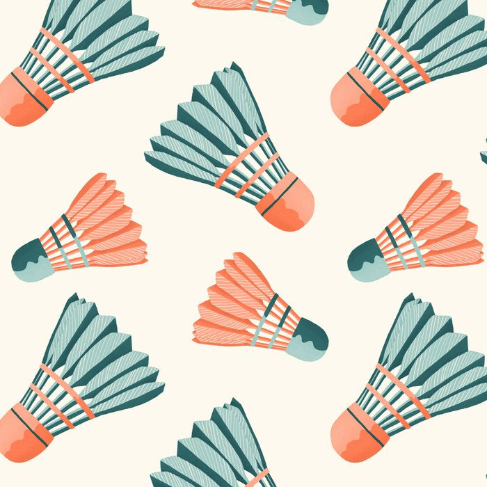 Orange and teal vintage badminton shuttlecocks Coffee Mug Gallery Image 2