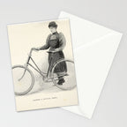 "Leading a Bicycle About" from "Bicycling for Ladies" by Maria E. Ward, 1896 Stationery Card Gallery Image 2